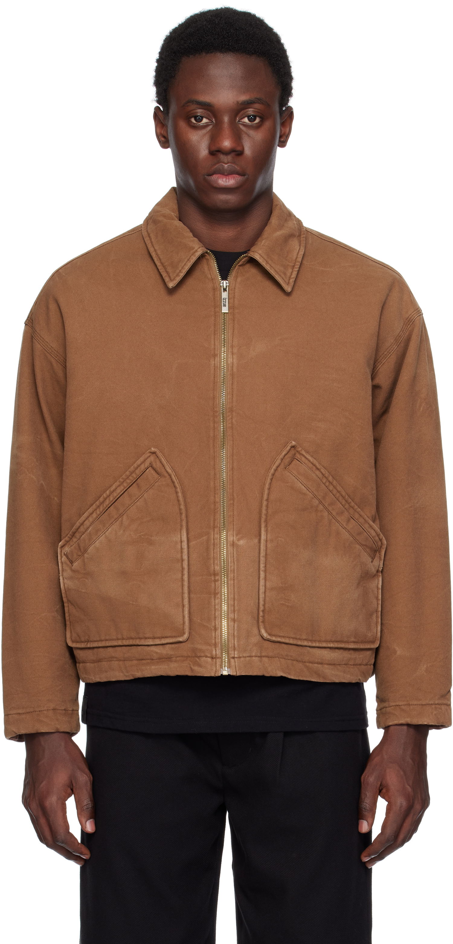 Яке izzue Washed Zip-Up Jacket Кафяво | IZXJKN7174W4NBGT, 0