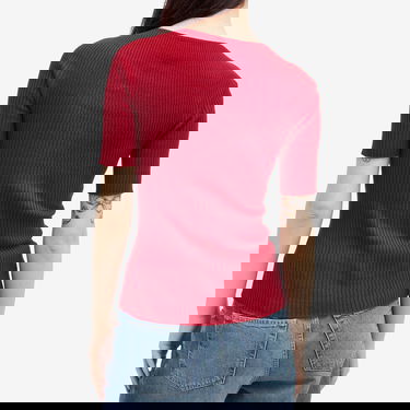 Тениска Courrèges Short Sleeves Light Rib Sweater Червено | 124MPU130FI0049-4031, 3