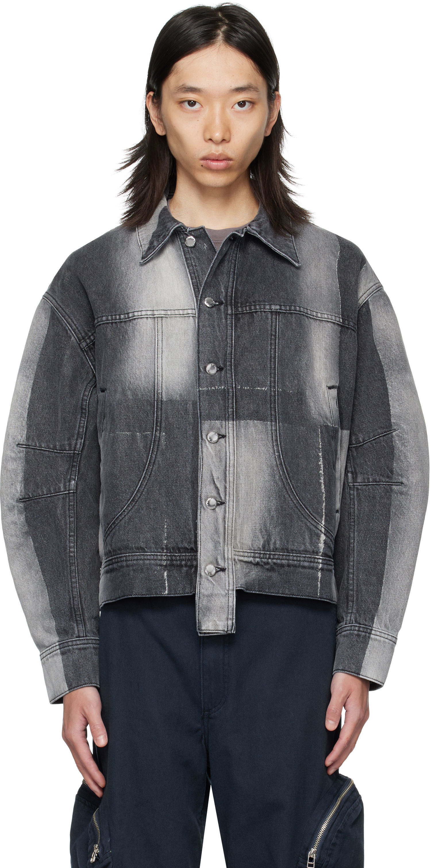 Яке Eckhaus Latta Eckhaus Latta 'El Jacket Redux' Denim Jacket Сиво | 1224-EL-PF25-SF, 0