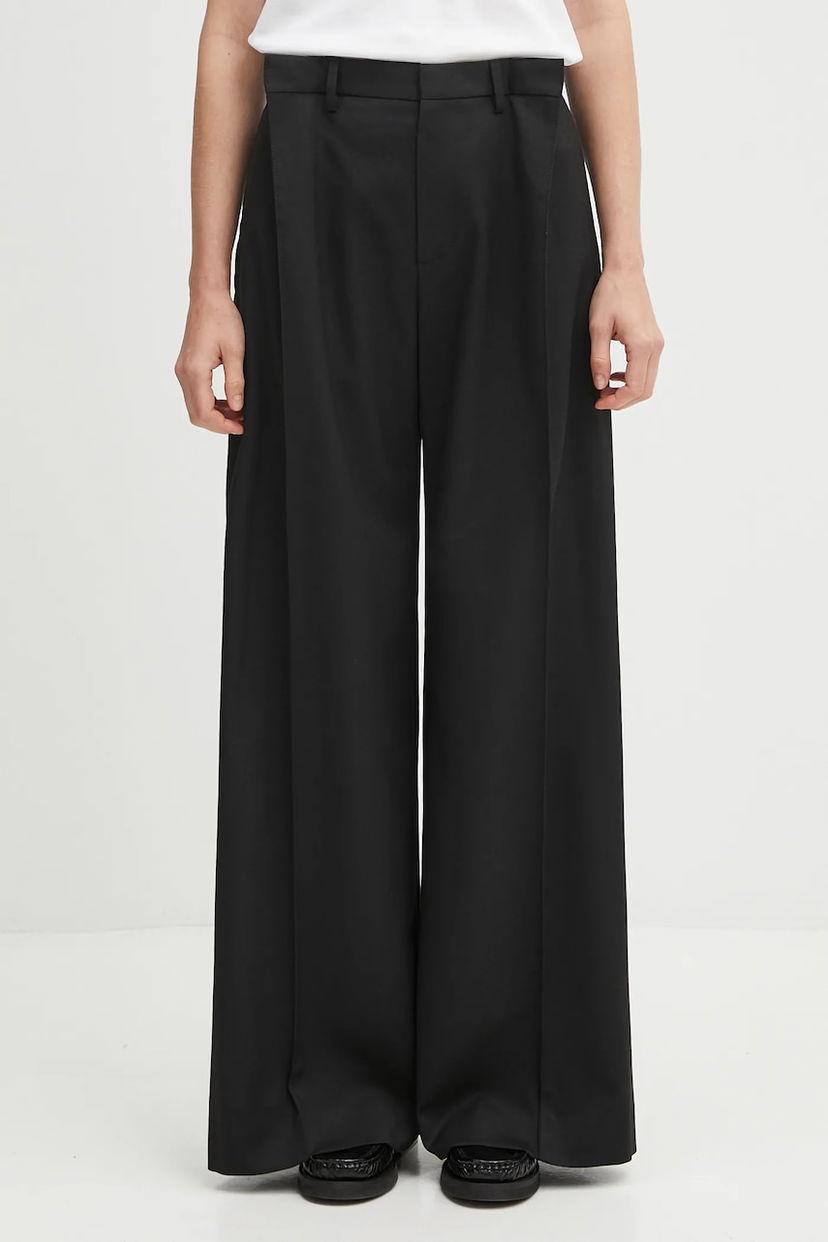 Панталони Maison Margiela MM6 Maison Margiela Wide High Waist Pants Черно | S52KA0539.M35227.900