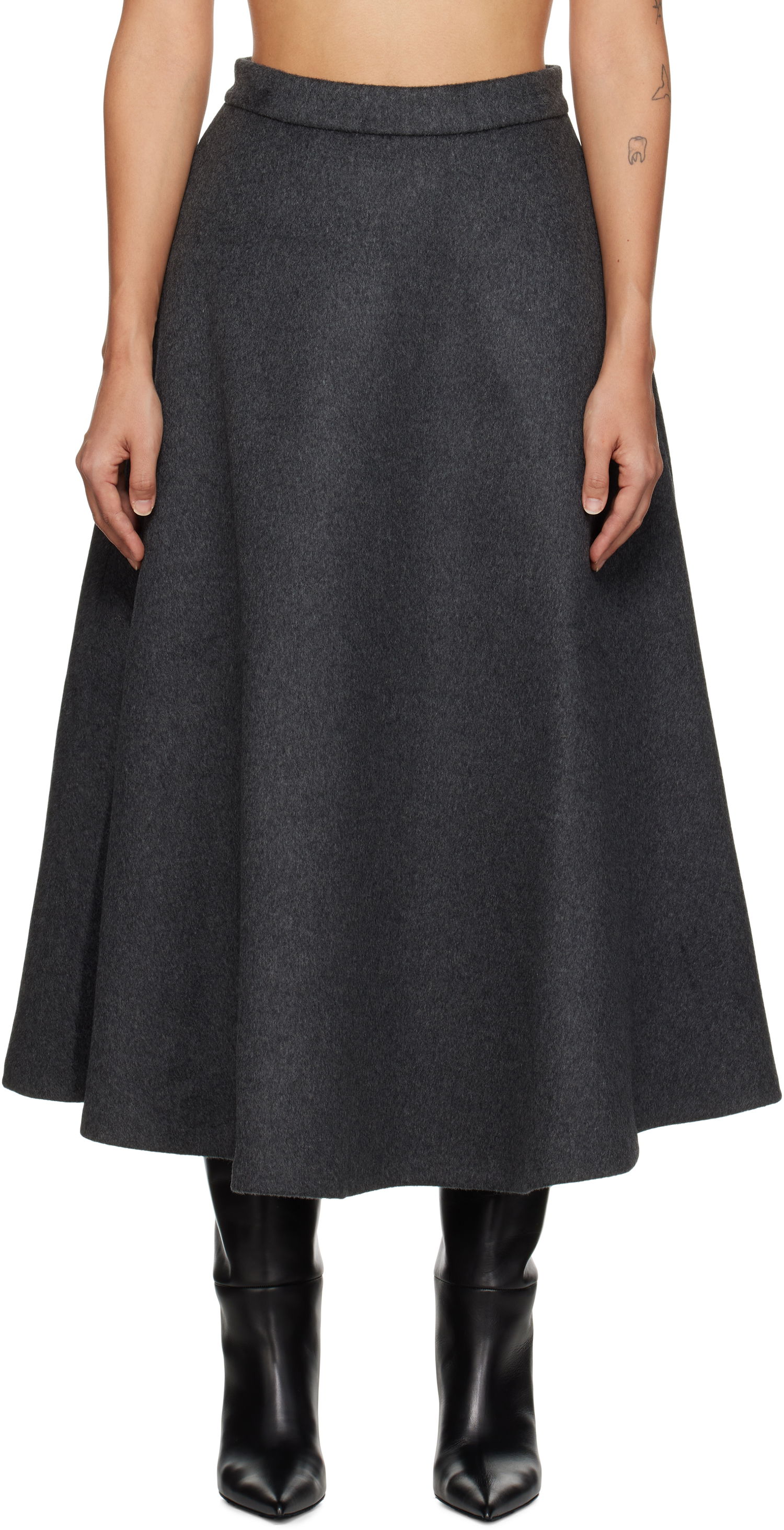 Пола Róhe Voluminous A-Line Midi Skirt Сиво | 613-32-027, 0