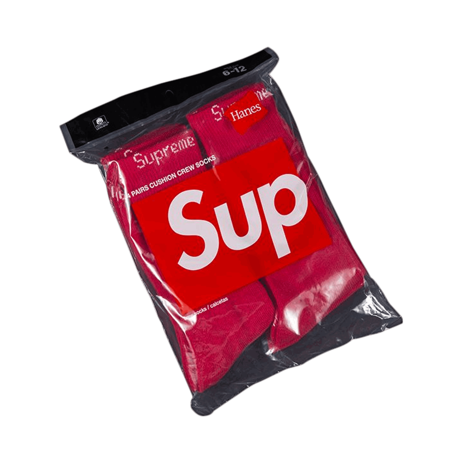 Чорапи Supreme Hanes x Crew Socks Червено | FW19A3 RED, 0