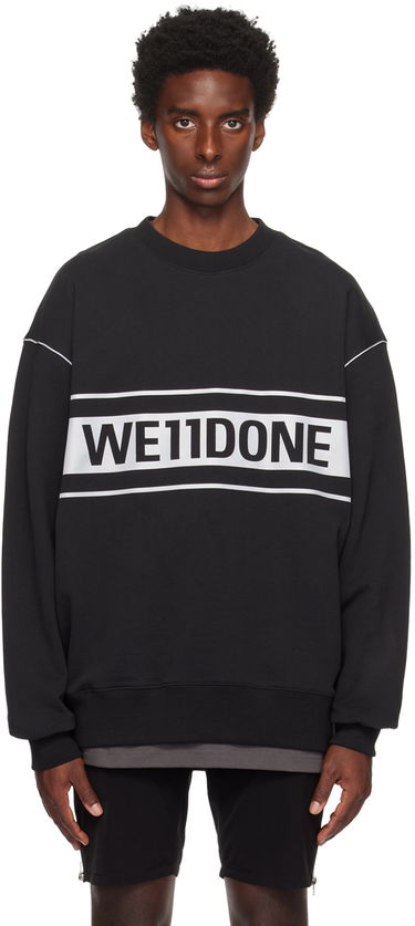 Суитчър We11done Men's Reflective Stripe Sweatshirt Черно | WD-SS5-19-048-BK, 0