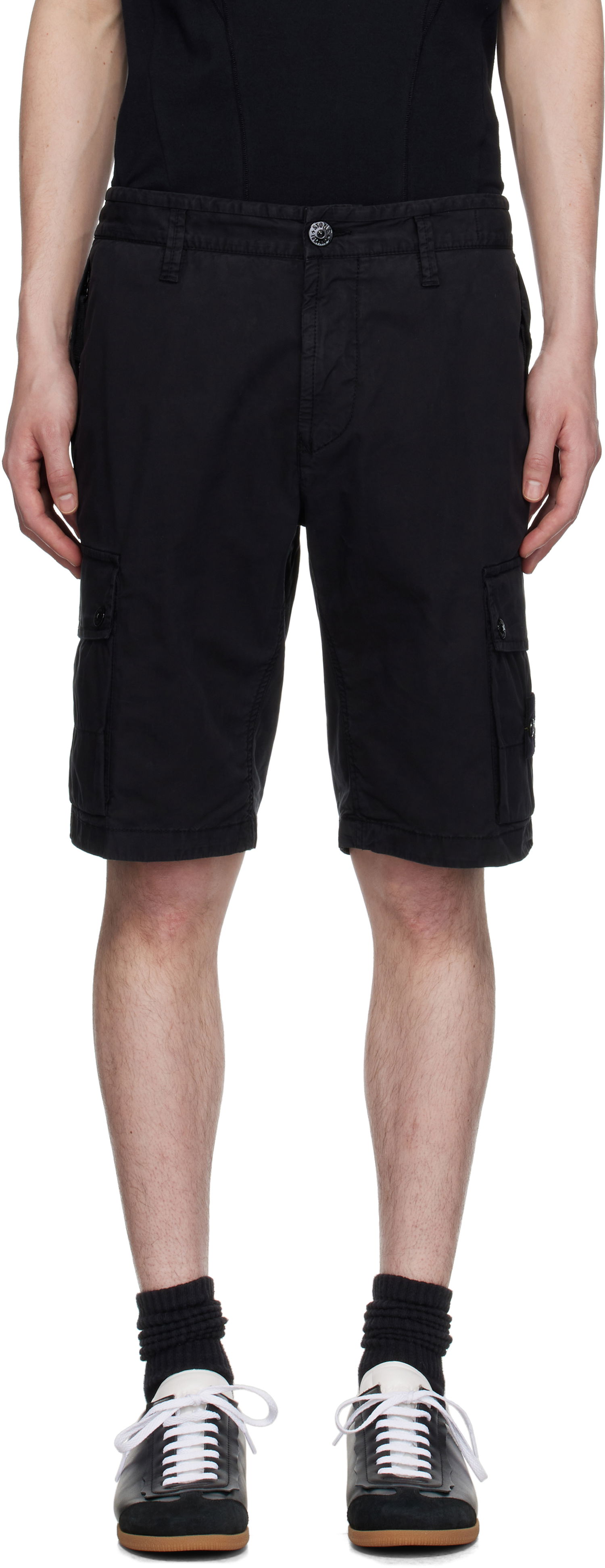 Къси панталони Stone Island Stone Island Supima Cotton Twill Stretch-TC Cargo Shorts Черно | K1S15L100011S0010, 0