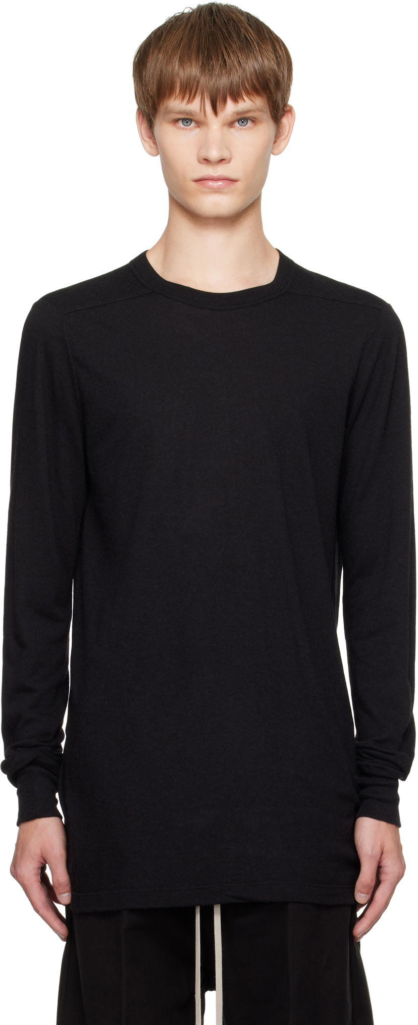 Тениска Rick Owens Rick Owens Concordians Level Long Sleeve T-Shirt Черно | RU02E1266 JR