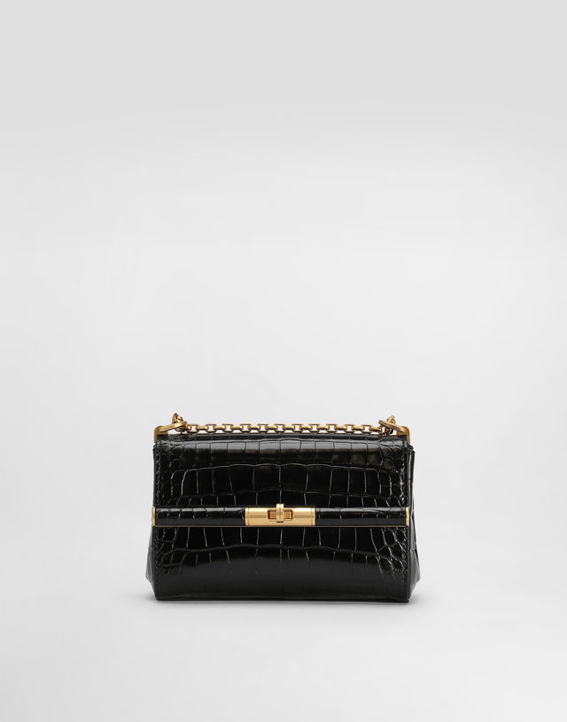 Dolce & Gabbana Marlene City Mini Polished Alligator Shoulder Bag