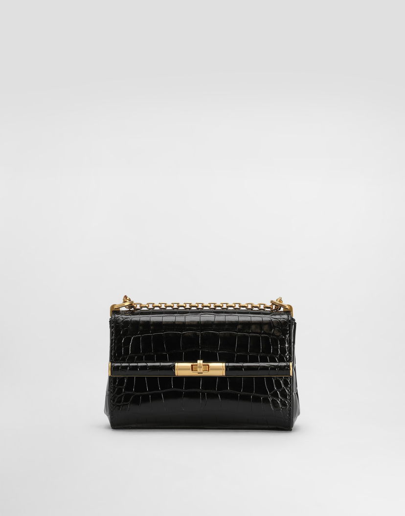 Чанта през рамо Dolce & Gabbana Dolce & Gabbana Marlene City Mini Polished Alligator Shoulder Bag Черно | BB7766A2R0880999