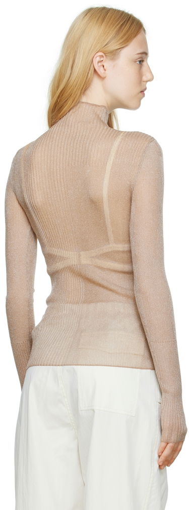 Пуловер Dion Lee Dion Lee Ribbed Long Sleeve T-Shirt Бежово | C7095P22, 2
