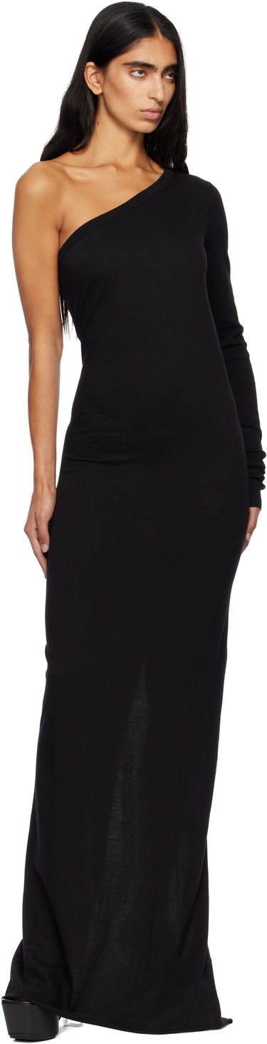 Pокля Rick Owens DRKSHDW Concordians Ziggy One-Shoulder Maxi Dress Черно | DS02E7511 RN, 3
