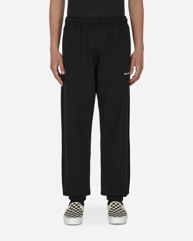 Wave Outline Diag Slim Sweatpants Black