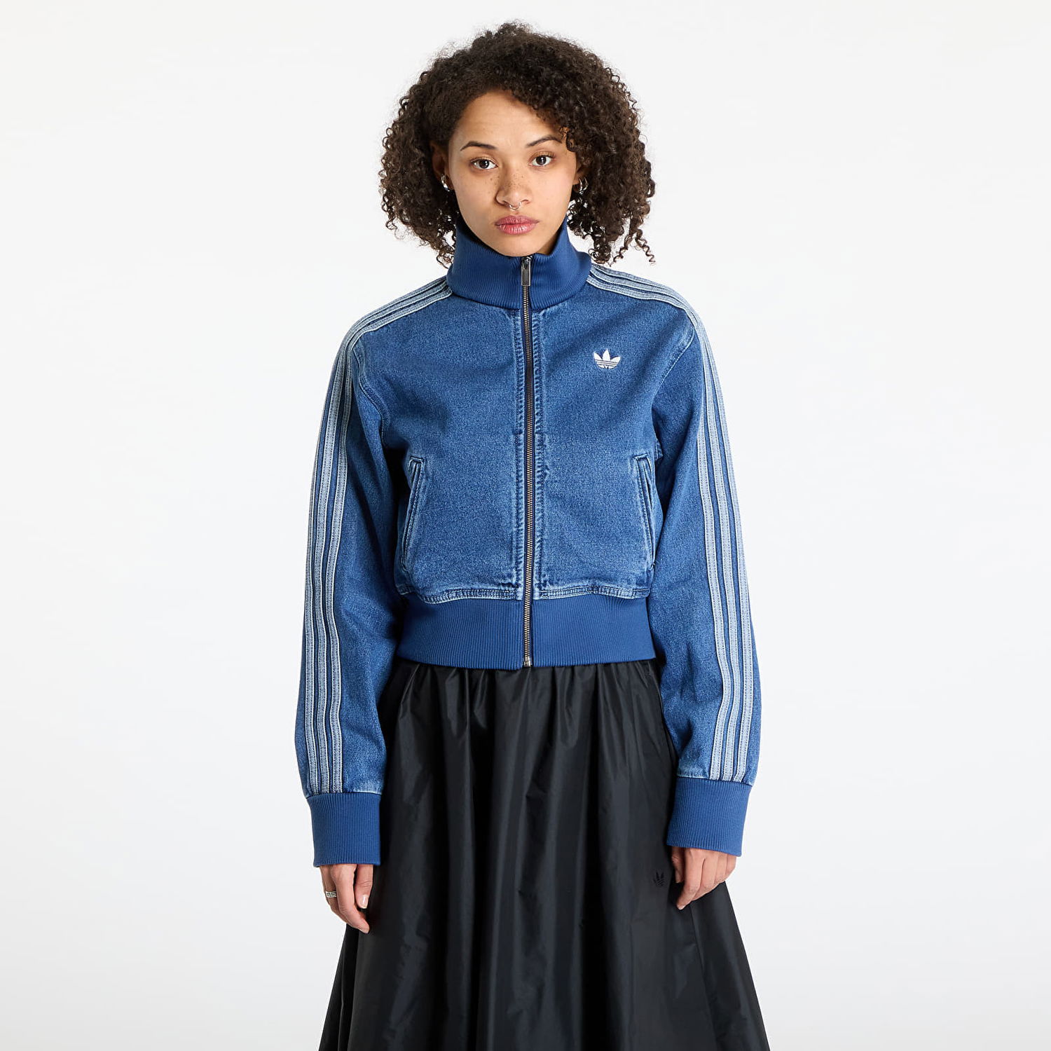 Яке бомбър adidas Originals Adicolor Denim Track Top Jacket Синьо | JD2570, 0
