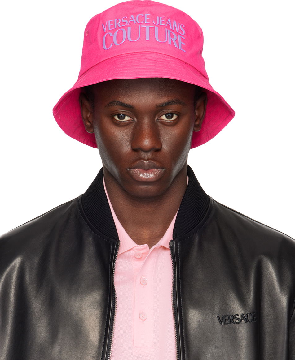 Шапка Versace Couture Pink Logo Bucket Hat Розово | E76GAZK04_EZG268, 0