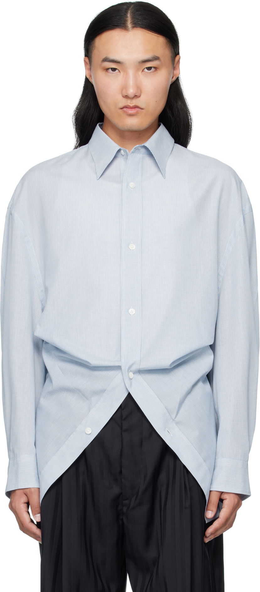 Риза HED MAYNER Hed Mayner Modified Shirt Синьо | HMMB60013A-HB166