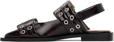 Колани GANNI GANNI Snake Buckle Flats Кафяво | S2951, 2