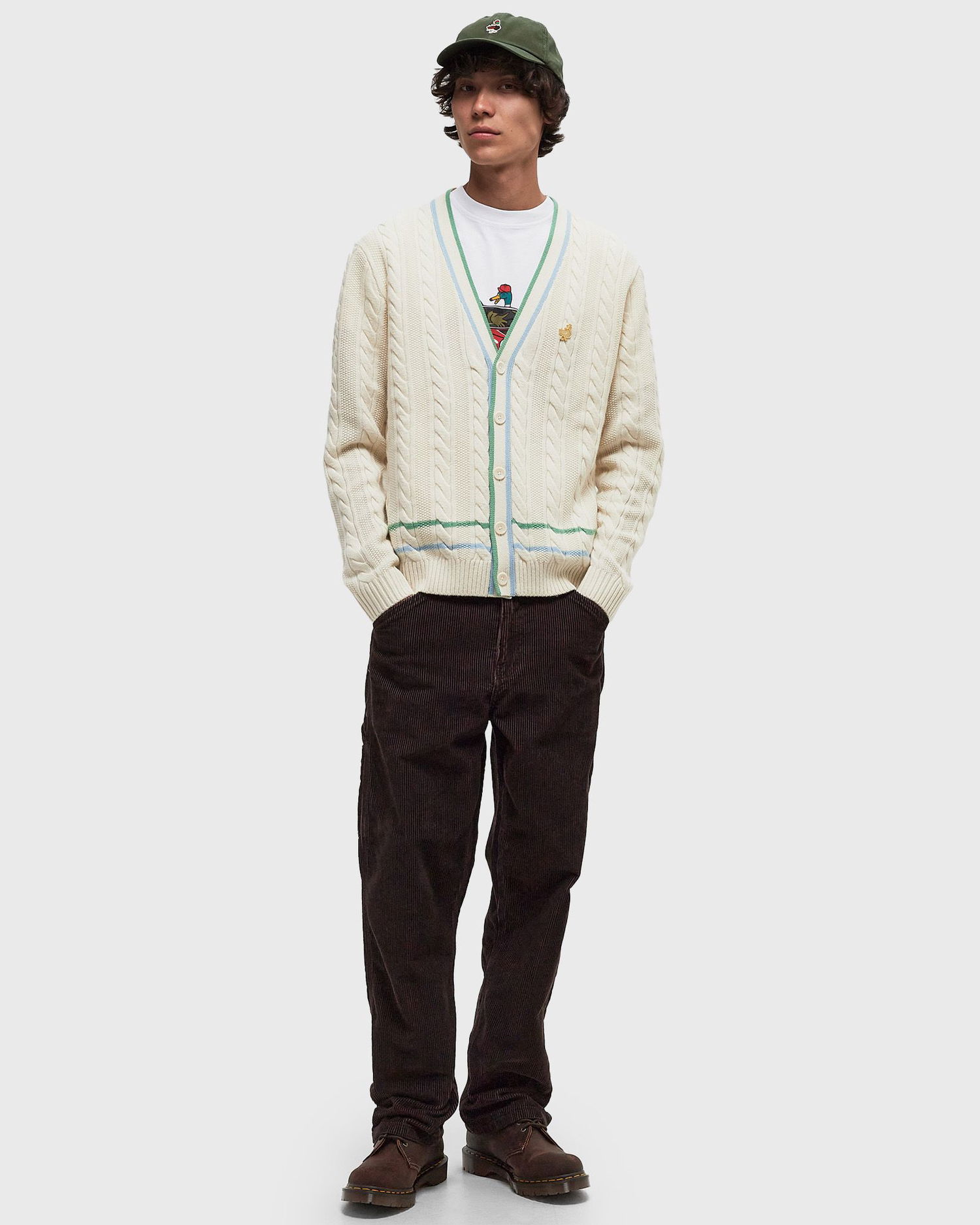 Пуловер Edmmond Studios Cable Knit Cardigan Бяло | 324-60-19010, 1