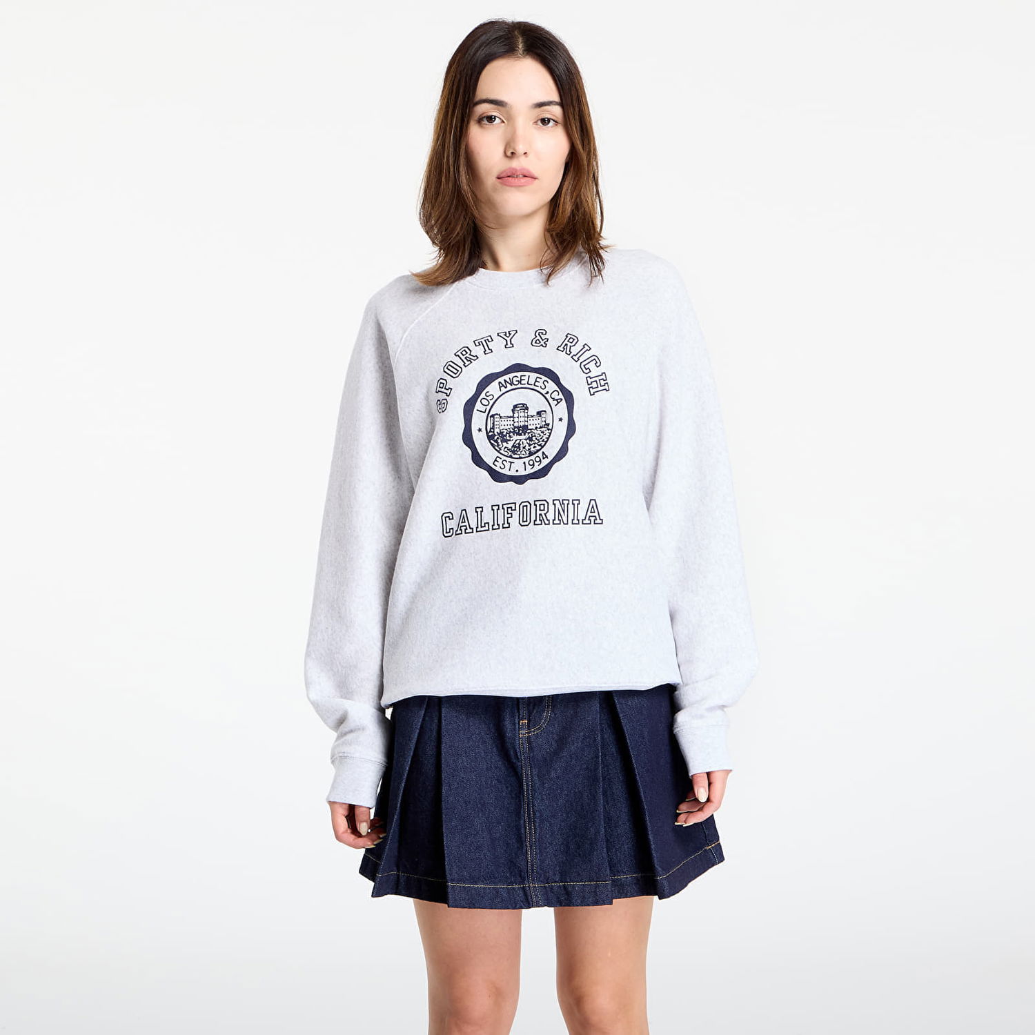 Суитчър Sporty & Rich Sporty & Rich California Emblem Soft Crewneck Sweatshirt Сиво | ST082625508GY03, 0