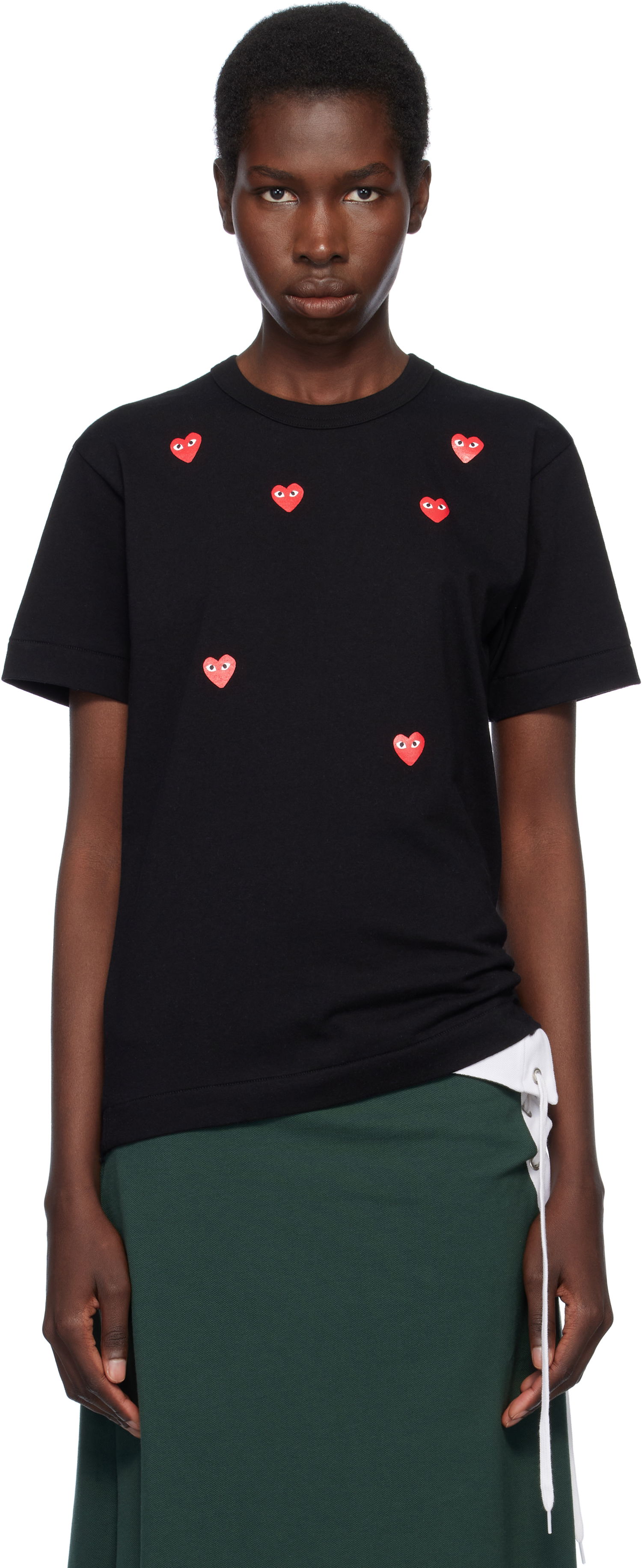 Тениска Comme des Garçons COMME des GARÇONS PLAY Multiple Heart Logo T-Shirt Черно | AX-T338-051, 0