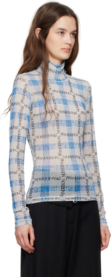 Тениски и потници JW Anderson JW Anderson Semi-Sheer Logo Turtleneck Top Бяло | JO0224-PG1721, 3