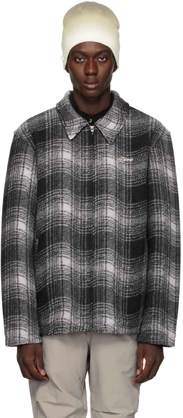 Яке Dime Wave Plaid Jacket Сиво | DIMEHO233CHA, 0