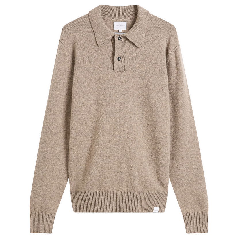 Поло тениска NORSE PROJECTS Standard Merino Lambswool Polo Бежово | N45-0621-2053