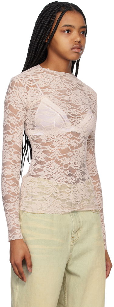 Тениска We11done We11done Lace Long Sleeve Top Розово | WD-BL1-23-129-W-BG, 3