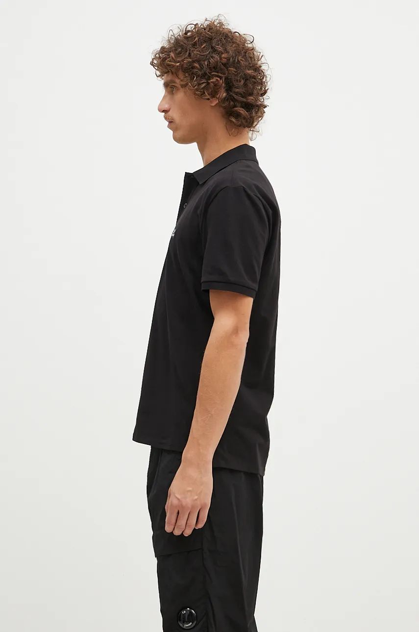 Поло тениска C.P. Company Stretch Piquet Logo Polo Shirt Черно | 17CMPL065A005263W, 1