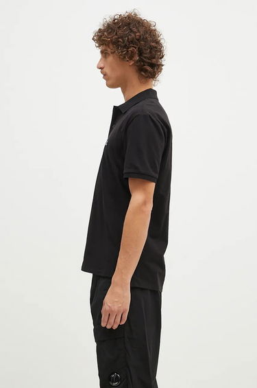 Поло тениска C.P. Company Stretch Piquet Logo Polo Shirt Черно | 17CMPL065A005263W, 1