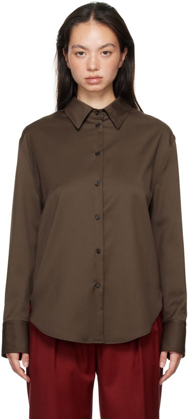 Риза Loulou de Saison Loulou de Saison Eliana Long Sleeve Shirt Кафяво | ELIANA, 0