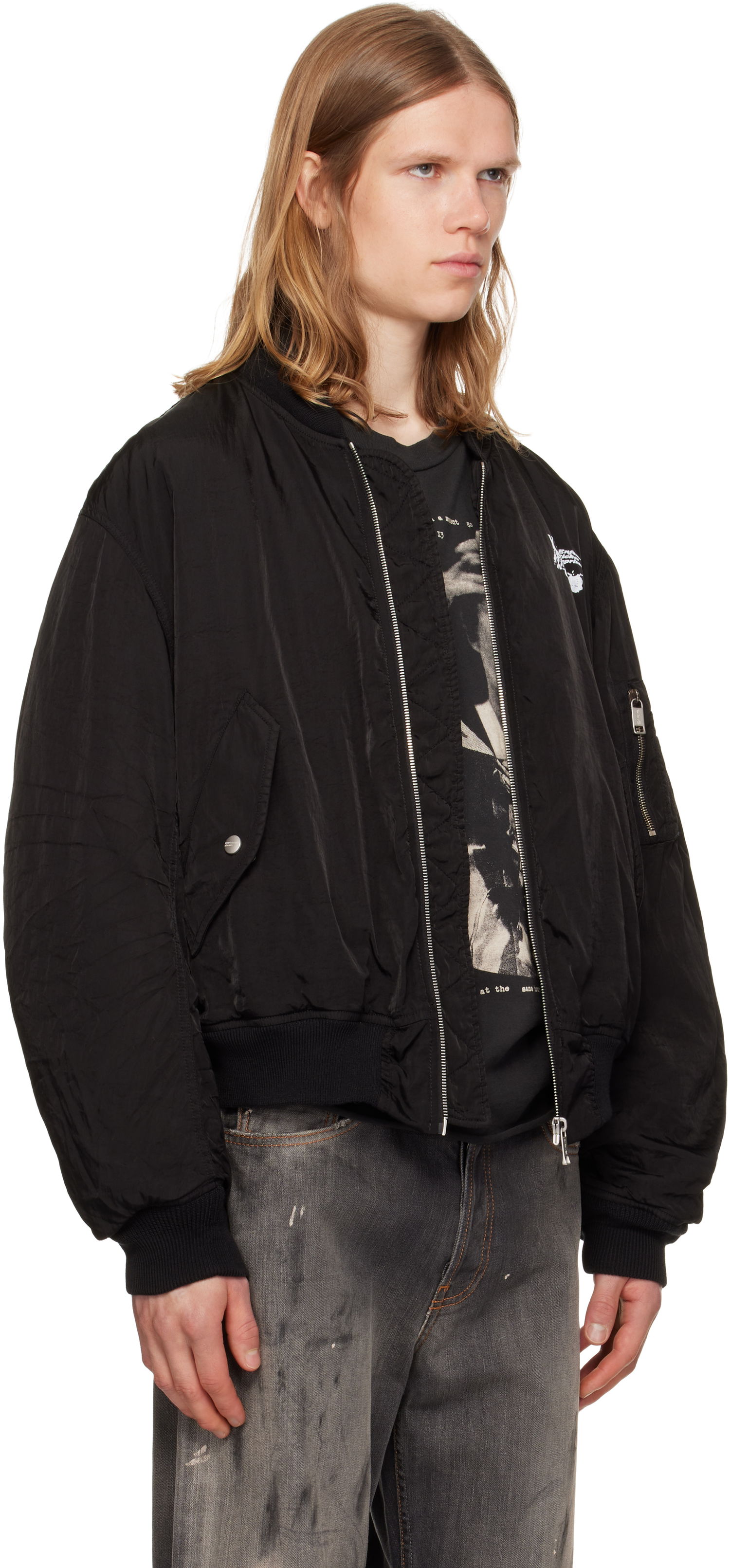Яке бомбър Enfants Riches Déprimés Enfants Riches Déprimés 'Enfants Video' Bomber Jacket Черно | 030-535, 1