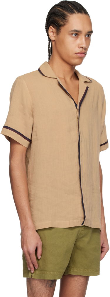 Риза Orlebar Brown Orlebar Brown Maitan Linen Resort Shirt Бежово | 280304, 1