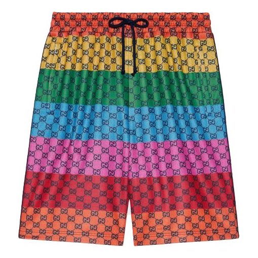 Къси панталони Gucci Knit Shorts With Alphabet Pattern Многоцветен | 661176-XJDLP-4206