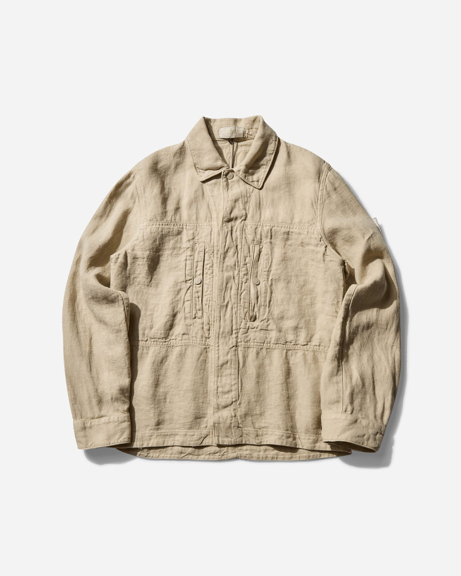 Яке Stone Island Ghost Piece Diagonal Linen Overshirt Бежово | K1S15-1200010-S00F8 V0090, 1
