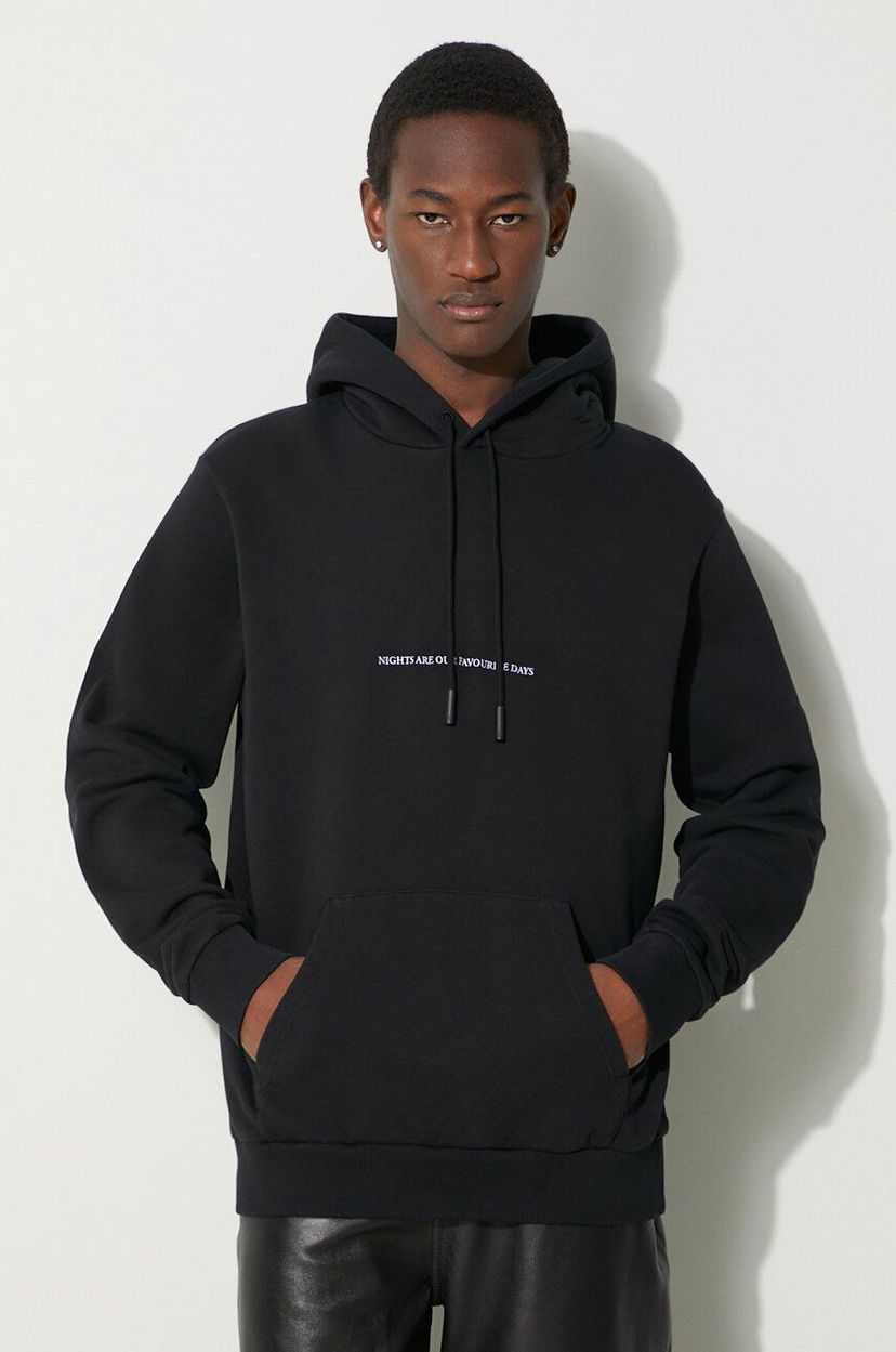 Суитчър Marcelo Burlon Party Quote Regular Hoodie Черно | CMBB007S24FLE0051001