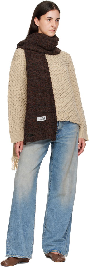 Шал Maison Margiela MM6 Maison Margiela Brown Distressed Scarf Кафяво | SH2TE0005 M13174, 2