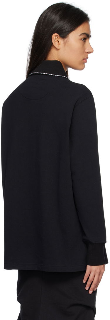 Поло тениска We11done We11done Scalloped Edge Long Sleeve Polo Черно | WD-TT1-23-819-U-BK, 2
