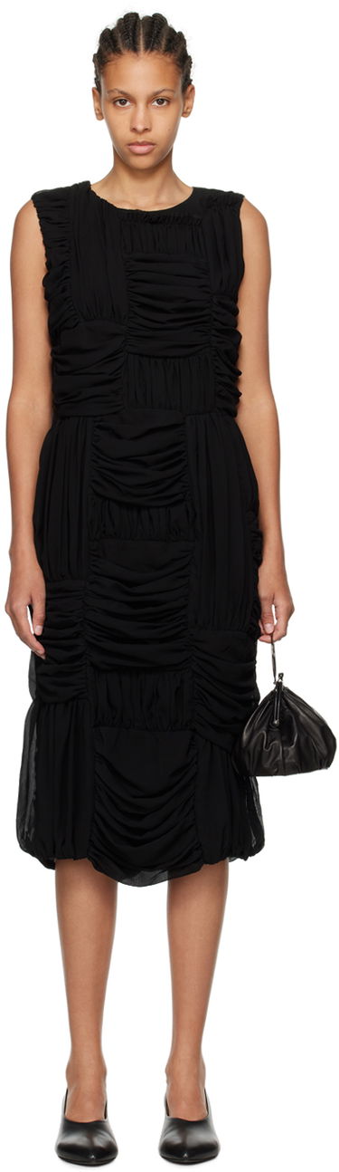 Pокля Comme des Garçons Comme des Garçons Ruched Midi Dress Черно | RM-O012-051, 0