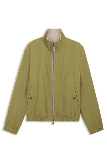 Яке BOSS Reversible Peached Fabric Zip-Up Jacket Зелено | 50530699