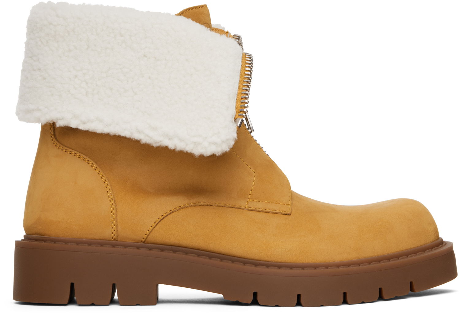 Кецове и обувки Bottega Veneta Bottega Veneta Haddock Shearling Trim Ankle Boots Жълто | 796712 V3J01, 0