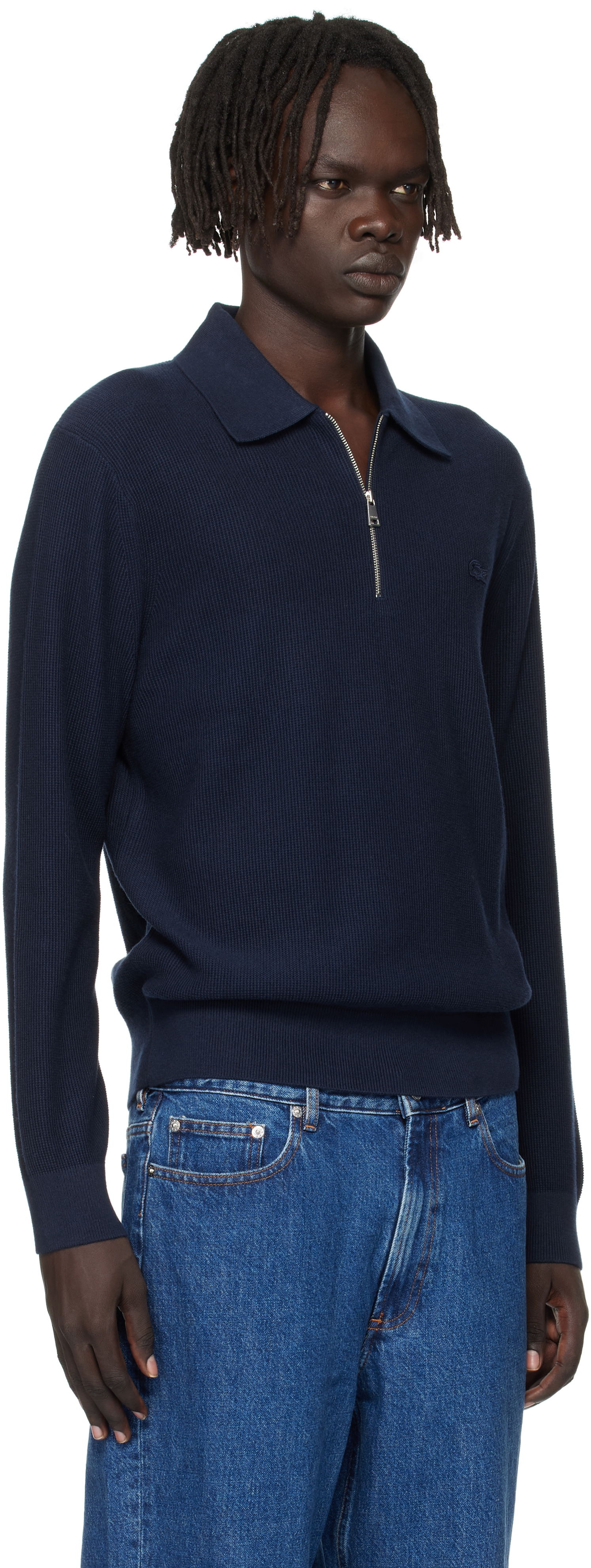 Поло тениска Lacoste Lacoste Half-Zip Polo Тъмно синьо | AH5187_166, 1