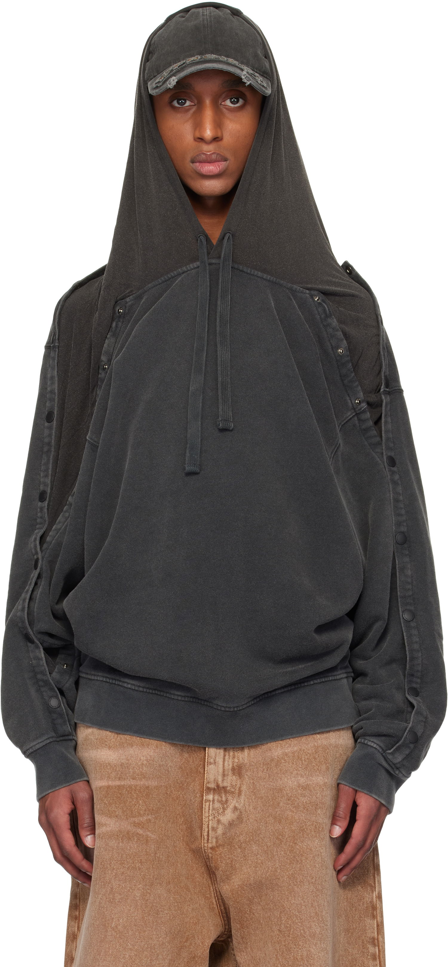 Суитчър Y/PROJECT Snap Insert Hoodie Черно | 204SH005, 0