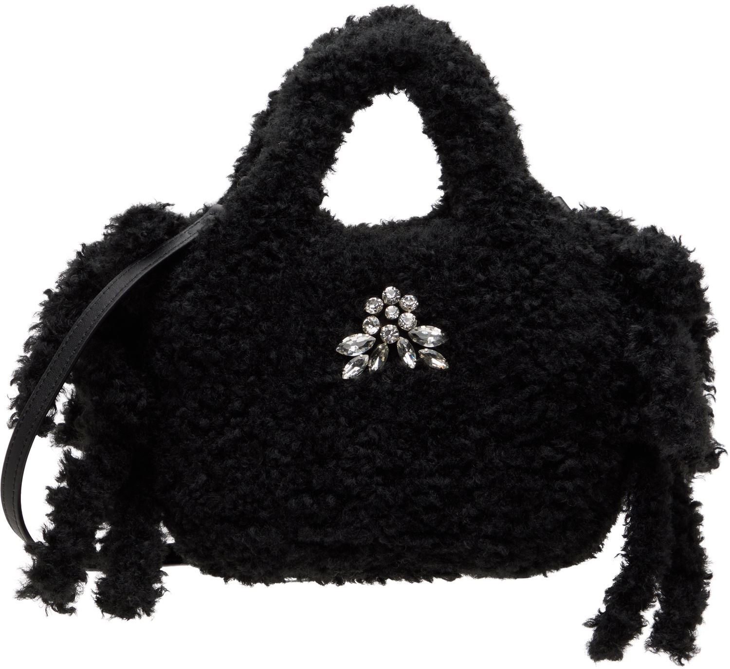 Дамска чанта Simone Rocha Simone Rocha Embellished Baby Egg Tote Черно | BAG174B 0793, 0