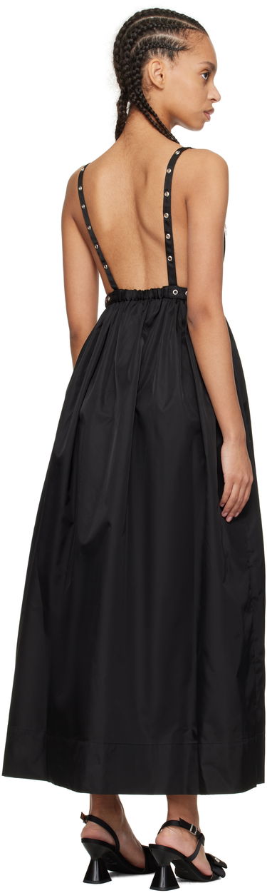Pокля GANNI GANNI Duchesse Nylon Strap Maxi Dress Черно | W0030, 2