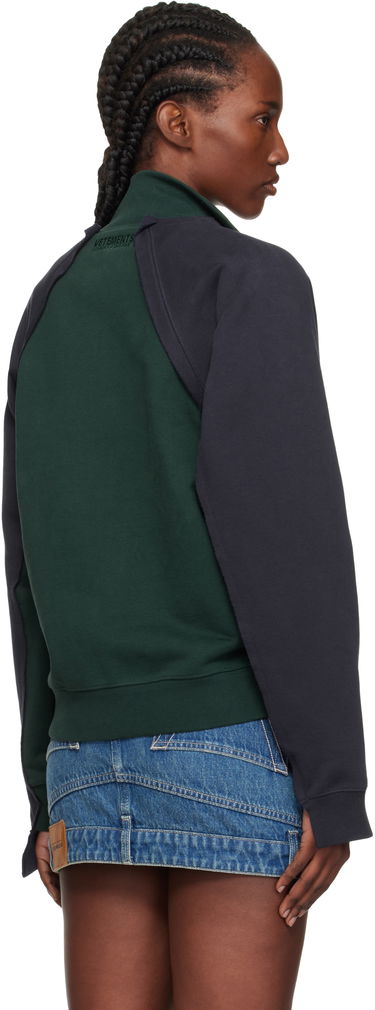 Суитчър VETEMENTS Vetements 'Amsterdam' Patched Zip-Up Sweatshirt Тъмно синьо | UH76ZU760EN, 2