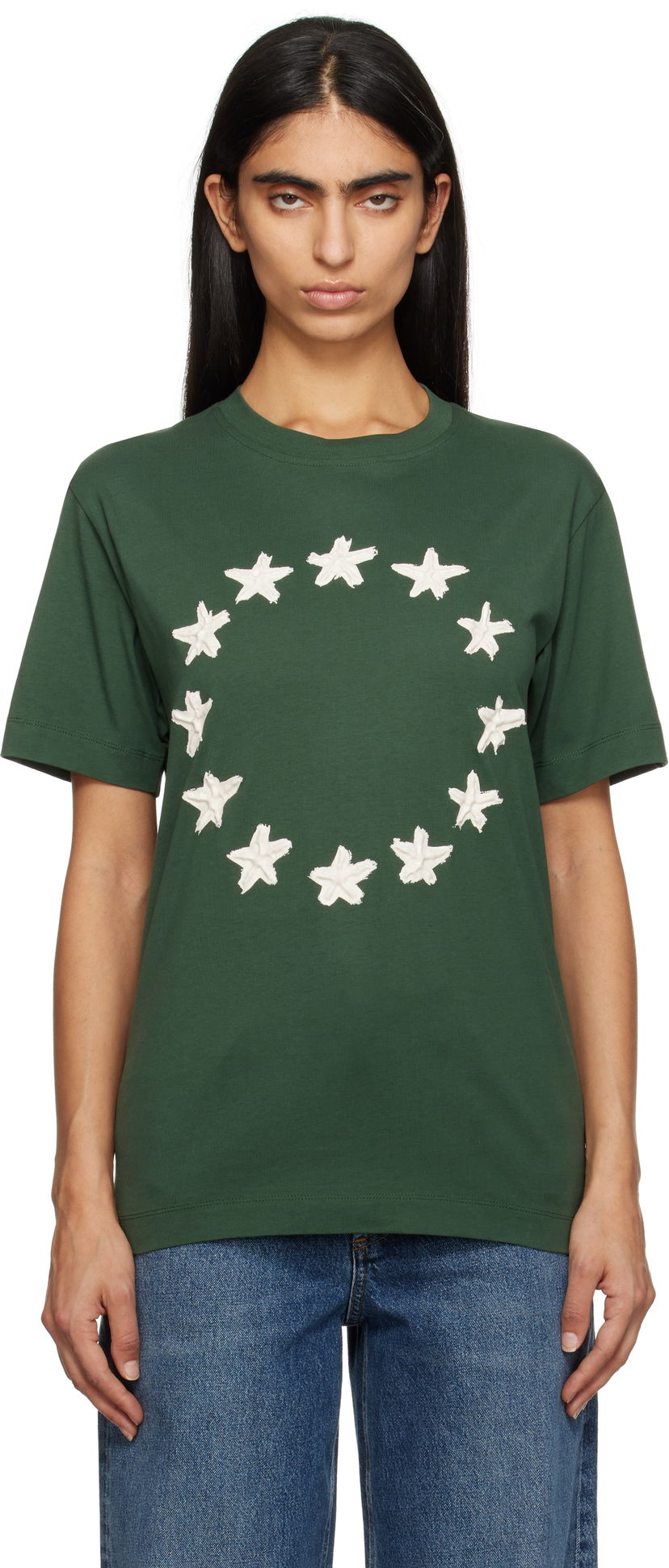 Тениска Études Stars Regular T-Shirt Зелено | H24MMTSH112-34