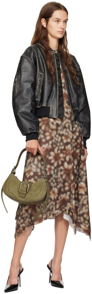 Чанта през рамо OSOI Suede Shoulder Bag With Buckle Зелено | 24FWB05002120, 3