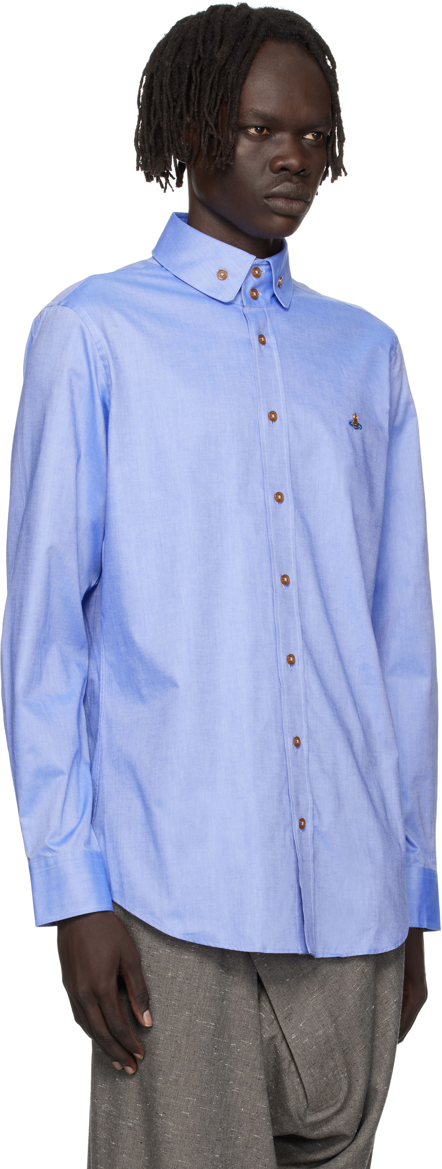 Риза Vivienne Westwood Vivienne Westwood Two Button Krall Shirt Синьо | 24010005-W017R-, 1