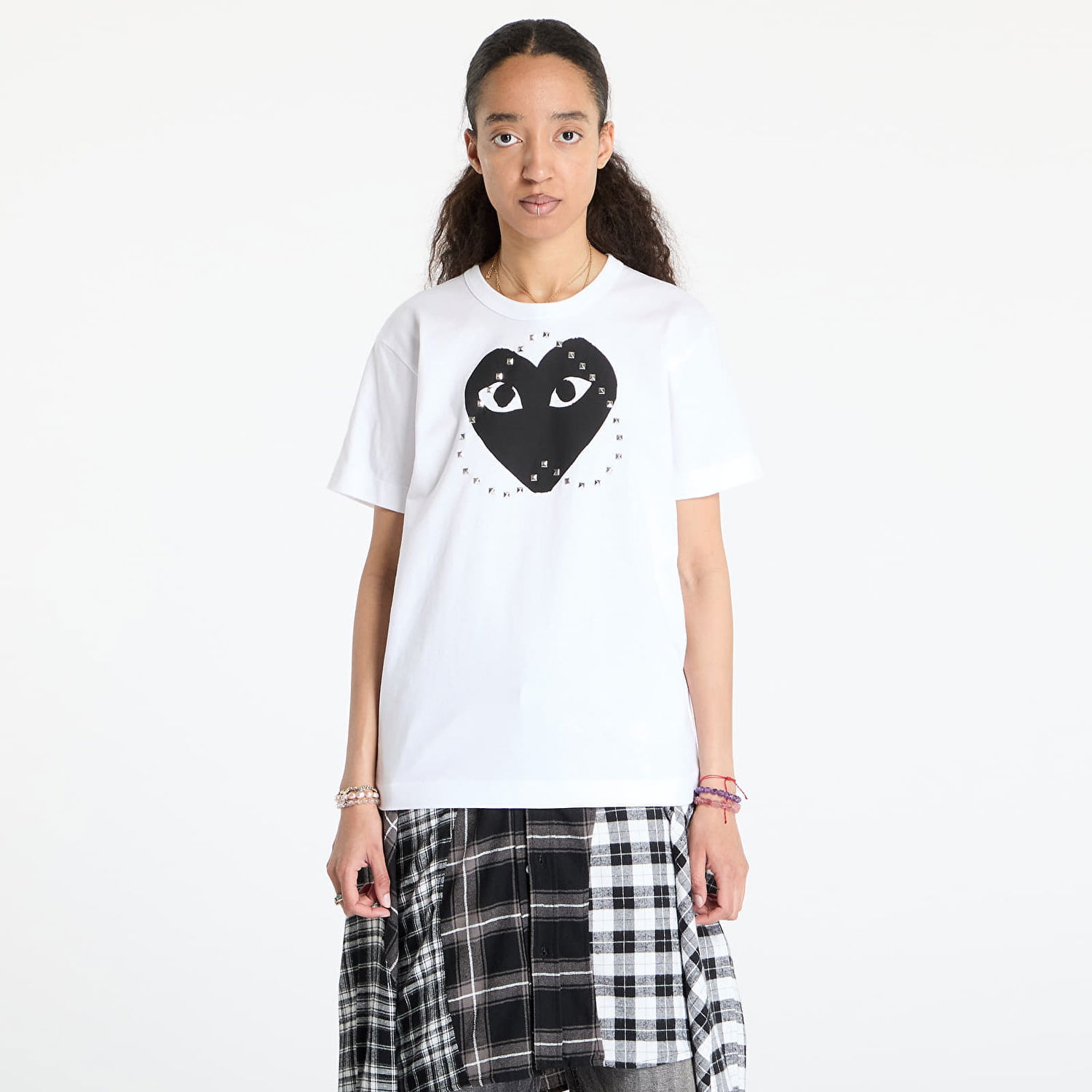 Тениска Comme des Garçons Comme des Garçons PLAY Print Black x Studc T-Shirt Бяло | AX-T804 WHITE, 0