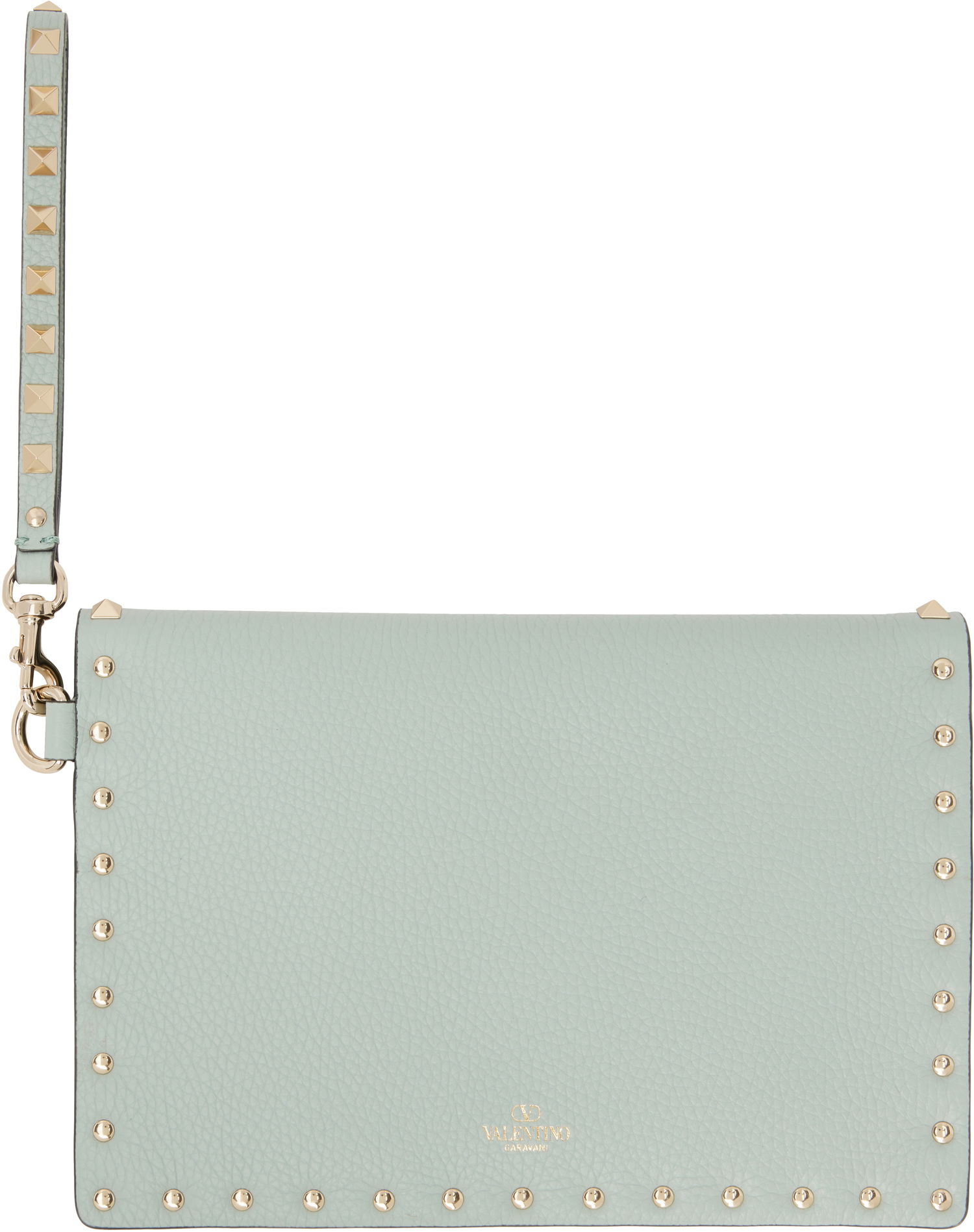 Дамска чанта Valentino Valentino Garavani Rockstud Grainy Calfskin Wristlet Pouch Зелено | 6W2P0P87VSH, 1