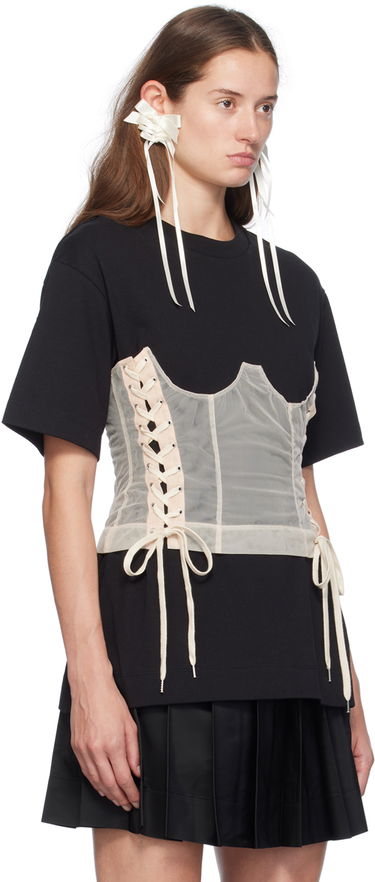 Тениска Simone Rocha Simone Rocha Corset Panel Boxy T-Shirt Бяло | 5282 0562, 4