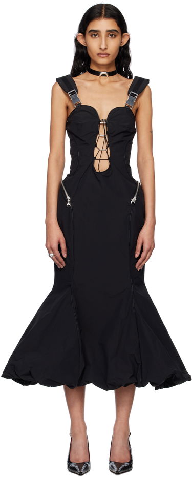 Pокля Marine Serre Marine Serre Recycled Nylon Midi Dress Черно | WDR325A CWOV0041, 0